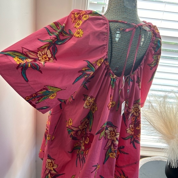 NWT FREE PEOPLE JODIE COTTON PRINTED TUNIC SIZE L COLOR:SUNRISE COMBO - Picture 8 of 11